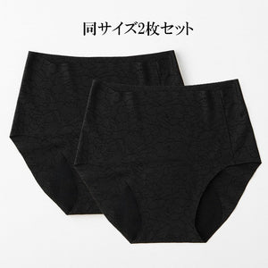 ゆうゆうオリジナル 安心吸水ショーツブラック花柄 　同サイズ2枚セット