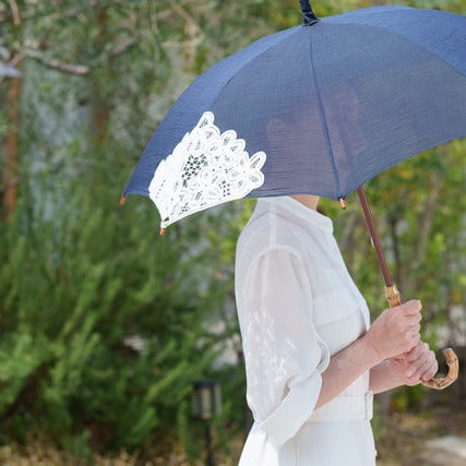 ゆうゆうオリジナル バテンレース日傘（小千谷縮使用）