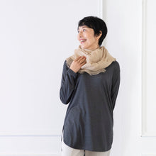 画像をギャラリービューアに読み込む, 100％シルクロングTシャツ（チャコールグレー）