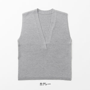 シルクウールのVベスト