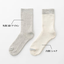 画像をギャラリービューアに読み込む, 極暖シルク内側シルク2重編み靴下