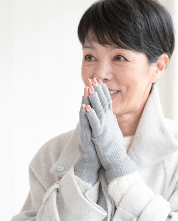 極暖シルク 指先開きハンドウォーマー