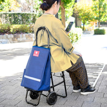 画像をギャラリービューアに読み込む, 買い物にも災害時にも！イス付き安心キャリーカート